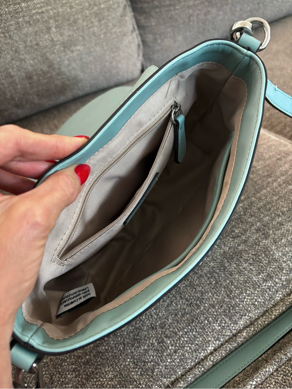 Nine West Robin’s Egg Blue Saddle Crossbody Bag - Picture 12 of 16